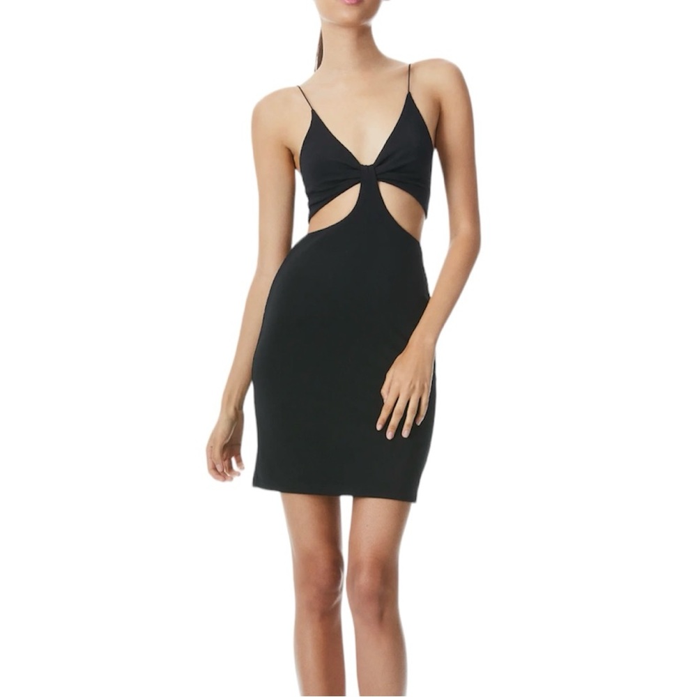Alice + Olivia Havana Mini Cutout Black Dress
